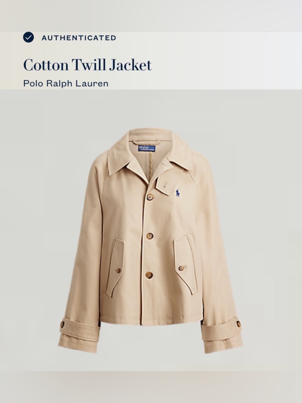Polo Ralph Lauren Cotton Twill Jacket | color: beige | size: M - Picture 10 of 10